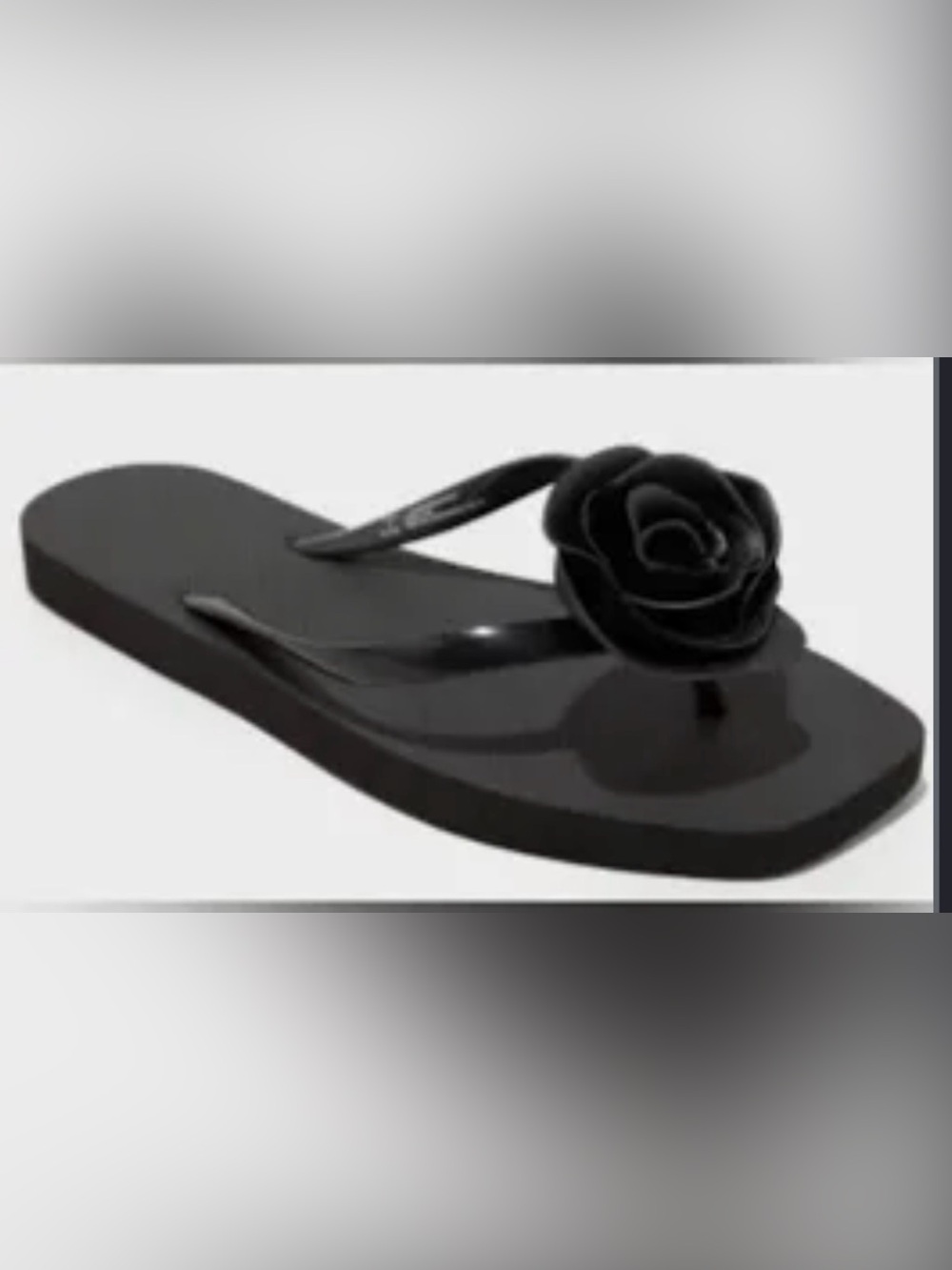 Target Black Floral Applique Flip Flop Sandals
